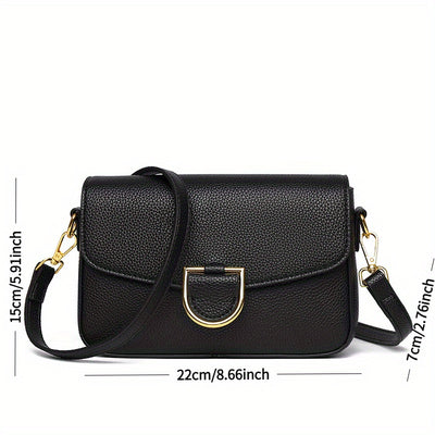 1pc Women's Top-Grain Cowhide Leather Crossbody Bag - Minimalist Square Design with Golden-Tone Hardware, Adjustable Strap & Zipper Closure, Beige/Tan/Black/Green - Casual Everyday Purse for Commuting, Work & Travel, Durable