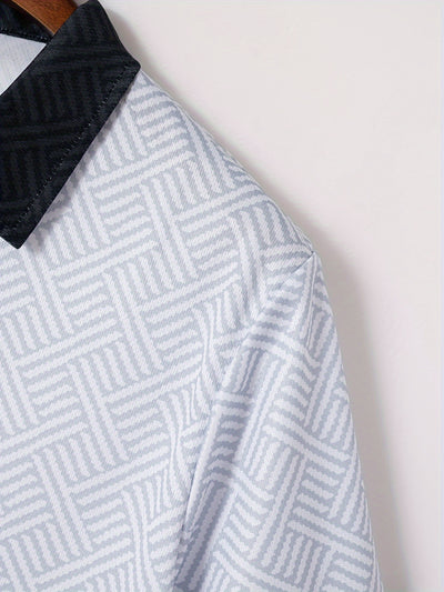 تي شيرت رجالي بأكمام قصيرة + شورت بدلة رياضية كاجوال باللون الأزرق