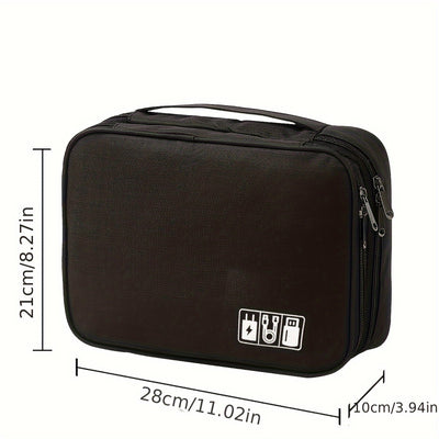 Multi-layer Travel Digital Accessories Storage Bag, Power Bank Earphone Camera Data Cable Storage Box, Multi-functional Divided Mobile Phone Laptop Bag Digital Bag
