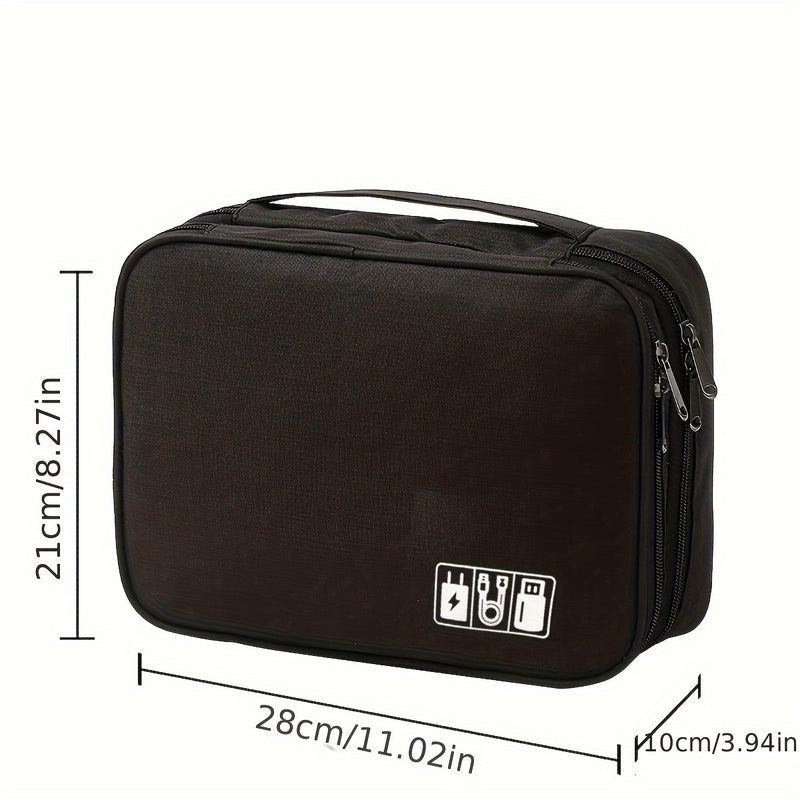 Multi-layer Travel Digital Accessories Storage Bag, Power Bank Earphone Camera Data Cable Storage Box, Multi-functional Divided Mobile Phone Laptop Bag Digital Bag