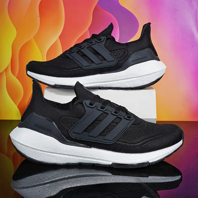 Men's Sneakers - All-Season Non-Slip Cushioned Platform Sneakers with Breathable Upper, Cushioned Midsole - White/Orange Accent Joggers for Gym, Running, Everyday - Lace-Up Closure - Ideal Gift for Athletes & Casual Wearers,