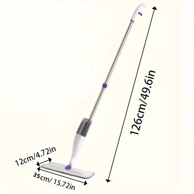 1 household mop with spraying function, including 4 replaceable cleaning cloths, with 360-degree flexible cleaning-suitable for living room, bedroom, kitchen and bathroom.