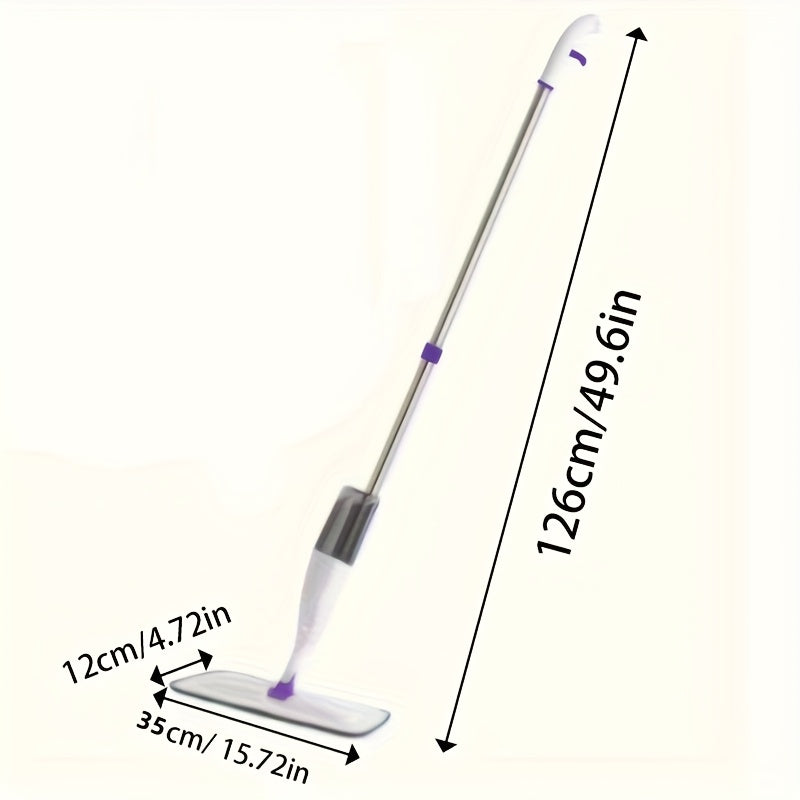 1 household mop with spraying function, including 4 replaceable cleaning cloths, with 360-degree flexible cleaning-suitable for living room, bedroom, kitchen and bathroom.