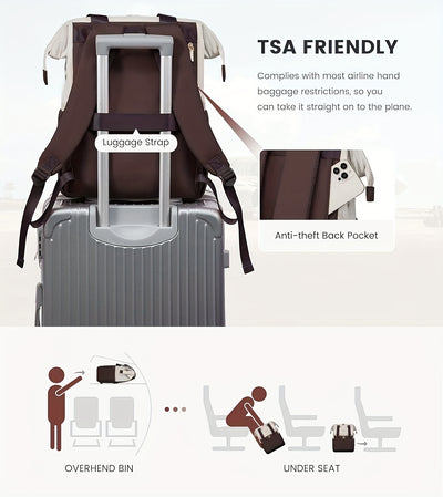 Stylish Women'S Convertible Laptop Backpack - Soft Shell Nylon, Multiple Compartments, Zipper Closure, Ideal for School, Travel & Leisure, Available in Gray, Pink, Blue, Red, Black, Backpack for School