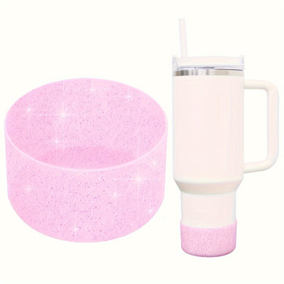 1pc Glitter Silicone Boot Cover Fitting for Sports Cups H2.0-40 Oz And Water Bottles 18-24 Oz And Simple Modern Glasses with 7.24-7.62cm Non-Slip Bottom Cover Bumper for Sports Cups And Sports Bottles