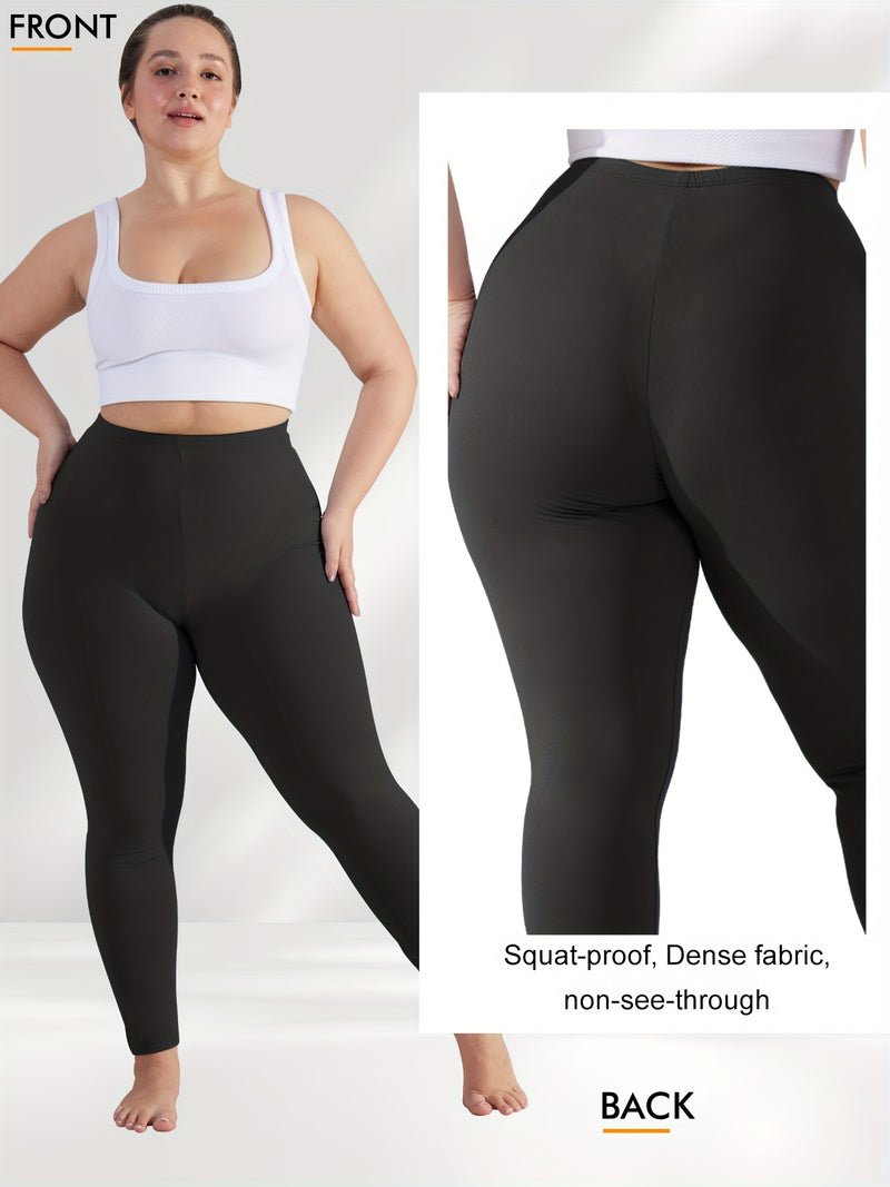 [Stretchy Leggings] Stretchy High-Waist Plus Size Women&