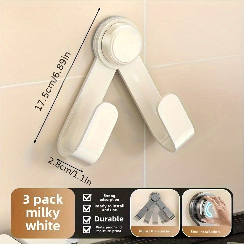 AnYabong Foldable Space-Saving Kitchen Organizer - Multi-Functional Hooks for Pot Lids, Cutting Boards & Utensils, Durable Metal with Super Absorption, Waterproof Design, Polished Finish (Black/White), Kitchen Organizers And