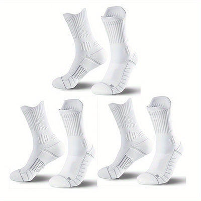 3/6/10 Double Large Size Thick Autumn And Winter Warm Pressure Relief Shockproof Non-Slip Sports Socks for Basketball, Football, Running, And Hiking for Men