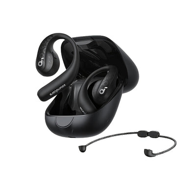 Soundcore AeroFit Pro Wireless Earbuds, Open-Ear Design for Comfortable Long-Term Wear, Strong Sound Quality, 2-in-1 Use, Built-in Microphone, 16.2mm Speakers, USB-C Charging, Ideal for Running and Outdoor Activities, Outdoor