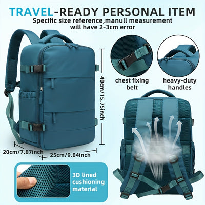 LONNKE Vacuum Compression Backpack - Airline Approved Carry-On (Fits in overhead bin), Heavy-Duty Compression Zipper, Spacious Travel & Business Backpack with Laptop Compartment, Water Bottle Pocket, Adjustable Shoulder Strap