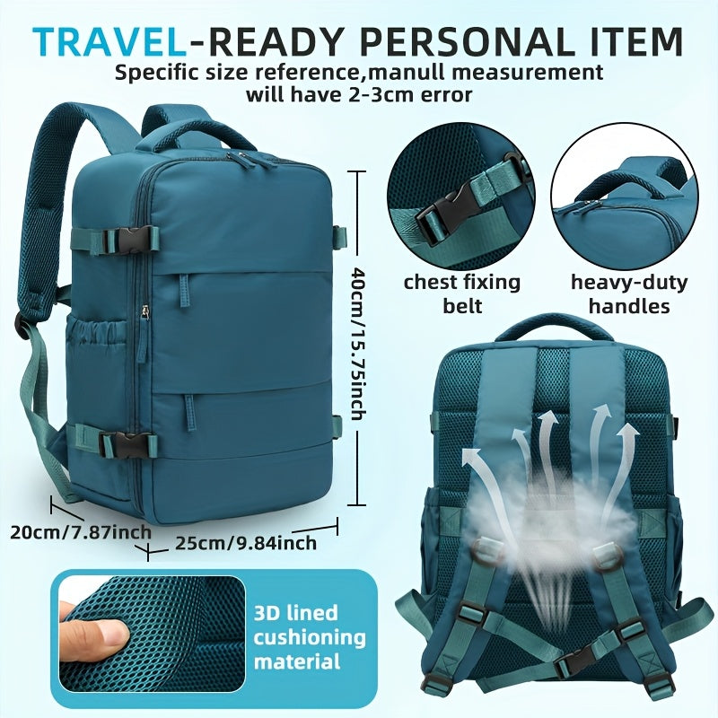 LONNKE Vacuum Compression Backpack - Airline Approved Carry-On (Fits in overhead bin), Heavy-Duty Compression Zipper, Spacious Travel & Business Backpack with Laptop Compartment, Water Bottle Pocket, Adjustable Shoulder Strap