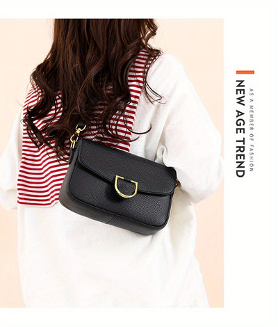 1pc Women's Top-Grain Cowhide Leather Crossbody Bag - Minimalist Square Design with Golden-Tone Hardware, Adjustable Strap & Zipper Closure, Beige/Tan/Black/Green - Casual Everyday Purse for Commuting, Work & Travel, Durable