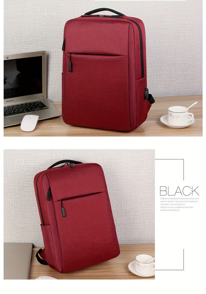 حقيبة ظهر للكمبيوتر المحمول رمادية اللون، حقيبة سفر خفيفة الوزن من القماش مع حزام قابل للتعديل، سحاب للإغلاق، بطانة من البوليستر، تفاصيل خيط الخياطة، تصميم برباط للمدرسة، في الهواء الطلق، هدية عيد الحب