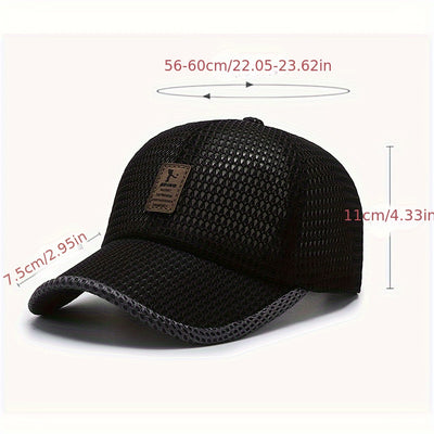 EDIKO Breathable Mesh Baseball Cap, Unisex Summer Trucker Hat, Outdoor Sports Running Cap, Woven Textile Material ≥80%, Hand Wash Only