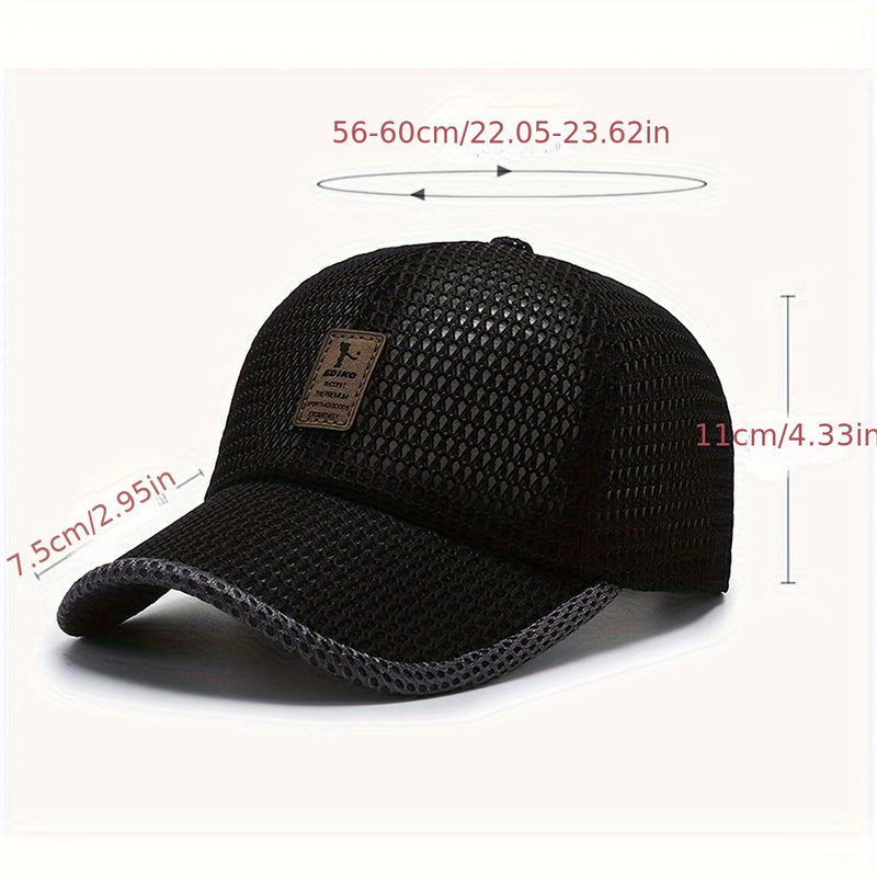 EDIKO Breathable Mesh Baseball Cap, Unisex Summer Trucker Hat, Outdoor Sports Running Cap, Woven Textile Material ≥80%, Hand Wash Only
