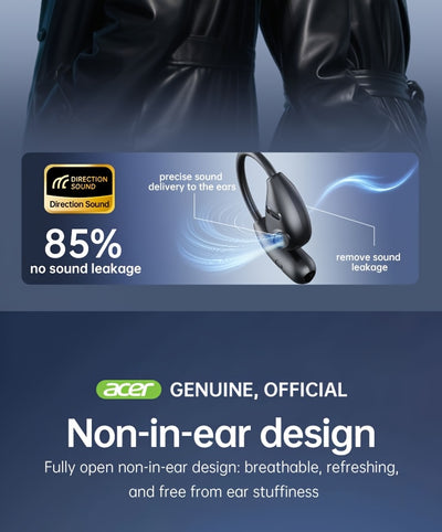 Acer TWS Wireless Headphones with Noise Cancelling, In-Ear Design, Lightweight Touch Control, Long Battery Life, HIFI Sound, Compatible with Mobile Phones, Tablets, And Laptops