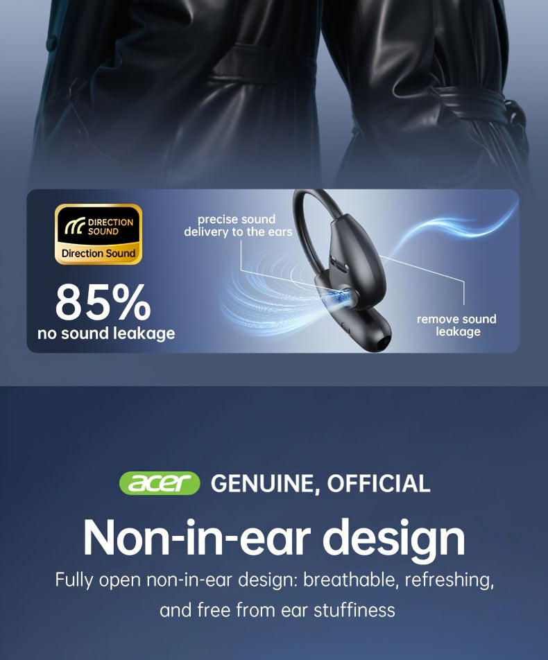 Acer TWS Wireless Headphones with Noise Cancelling, In-Ear Design, Lightweight Touch Control, Long Battery Life, HIFI Sound, Compatible with Mobile Phones, Tablets, And Laptops