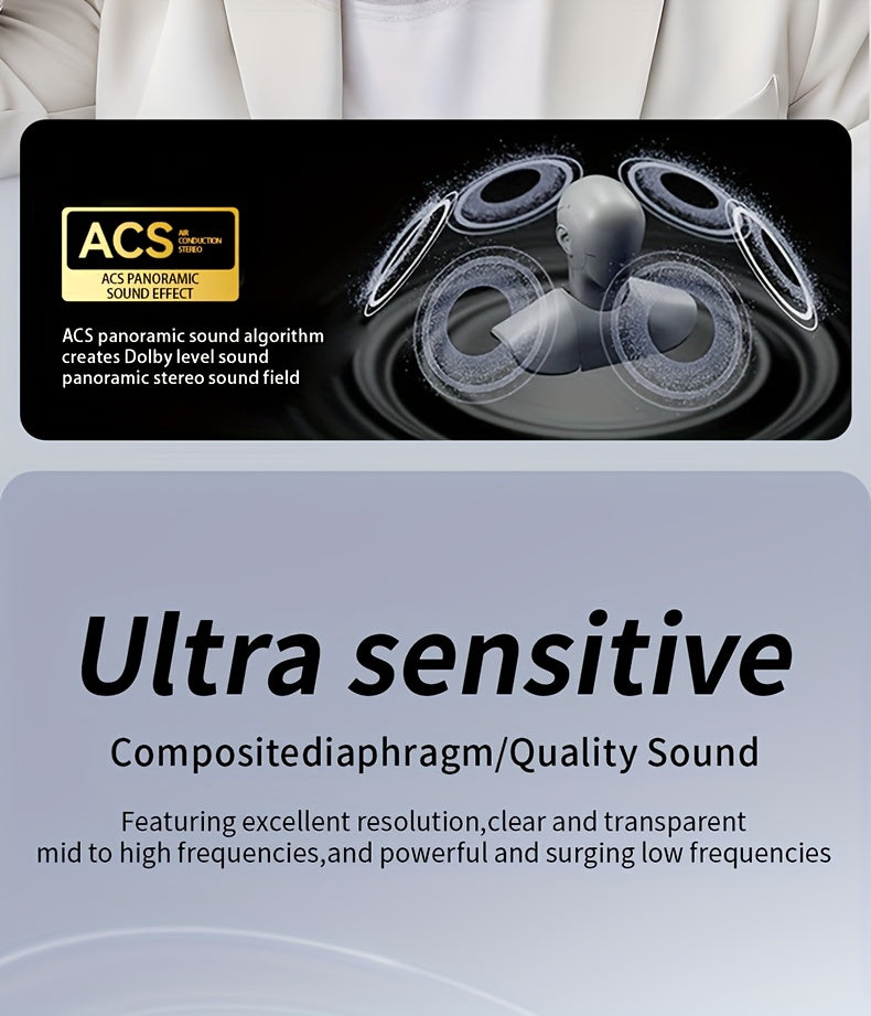 [Acer official genuine]TWS wireless headset, with fashionable lightweight touch design, adaptable sports running scene, support bass stereo and call noise reduction, with low latency gaming mode, HIFI sound. Super long standb