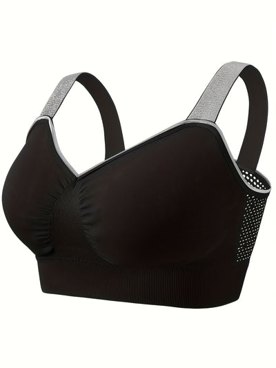 Middle Eastern Summer Thin Silvery Contrast High-End Bra Plus Size Breathable Women's Underwear Gathered Sports Lingerie with Extra Large Cups