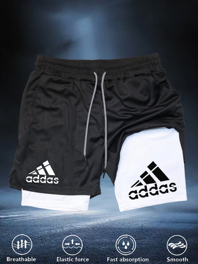 Men's Quick-Dry Athletic Gym Shorts with -Walk Design & 4-Way Stretch - Double-Layered Workout Leggings for Running,M Weightlifting, Hiking - All-Season Breathable Fitness Shorts with Drawstring Waist & Moisture-Wicking Techn