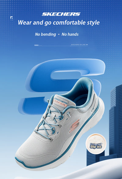 Skechers Genuine Women'S Shoes 2025 New Summer Breathable Slip-On Walking Shoes Casual Sports Shoes 150218-GYMT