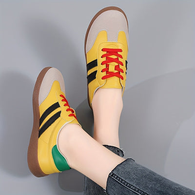 Stylish Comfort Soft Sole Flat Sports Sneakers - Round Toe, Low-Top, Breathable, Lightweight, Soft Upper, Comfortable Walking Shoes for Women - Ideal for Casual, Daily, Outdoor Activities