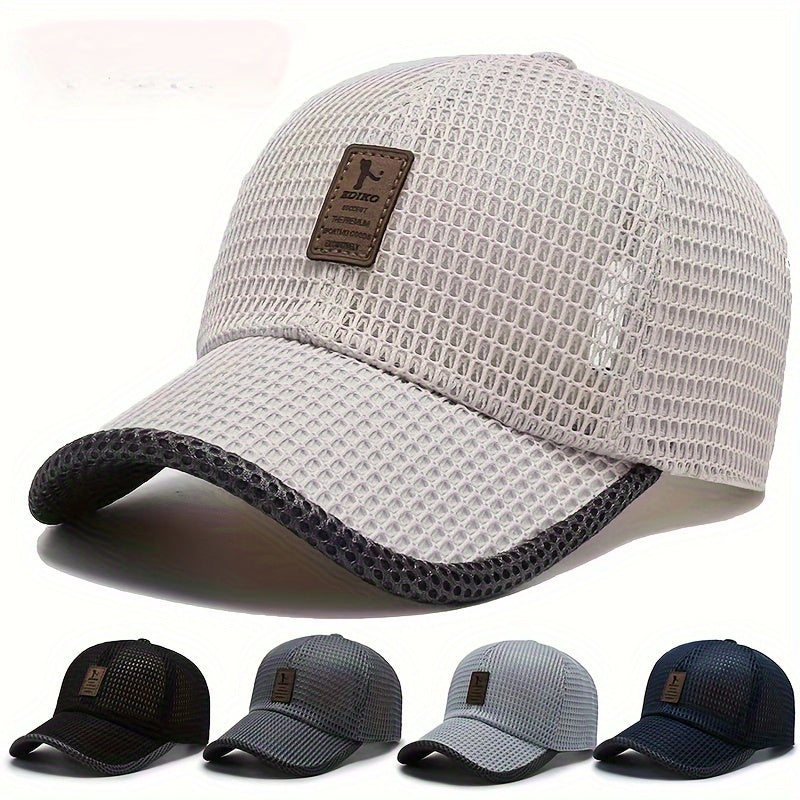EDIKO Breathable Mesh Baseball Cap, Unisex Summer Trucker Hat, Outdoor Sports Running Cap, Woven Textile Material ≥80%, Hand Wash Only
