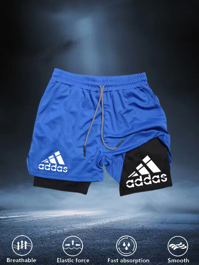 Men's Quick-Dry Athletic Gym Shorts with -Walk Design & 4-Way Stretch - Double-Layered Workout Leggings for Running,M Weightlifting, Hiking - All-Season Breathable Fitness Shorts with Drawstring Waist & Moisture-Wicking Techn